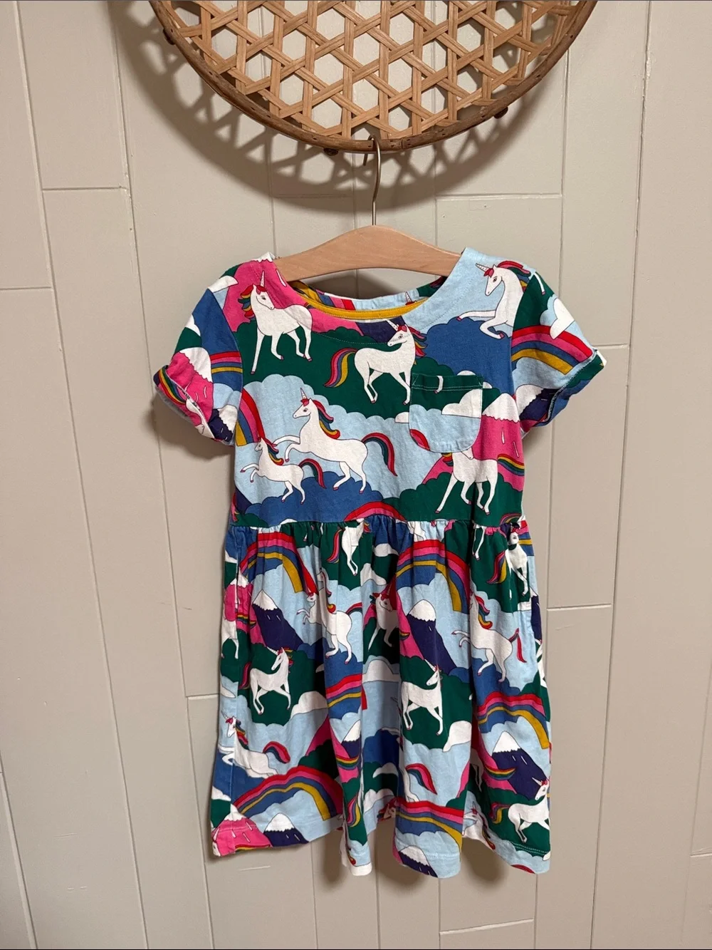 Mini Boden Unicorn Cotton Dress 8-9 yrs.